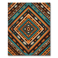 Geometric Feather Tribal Diamond Rug