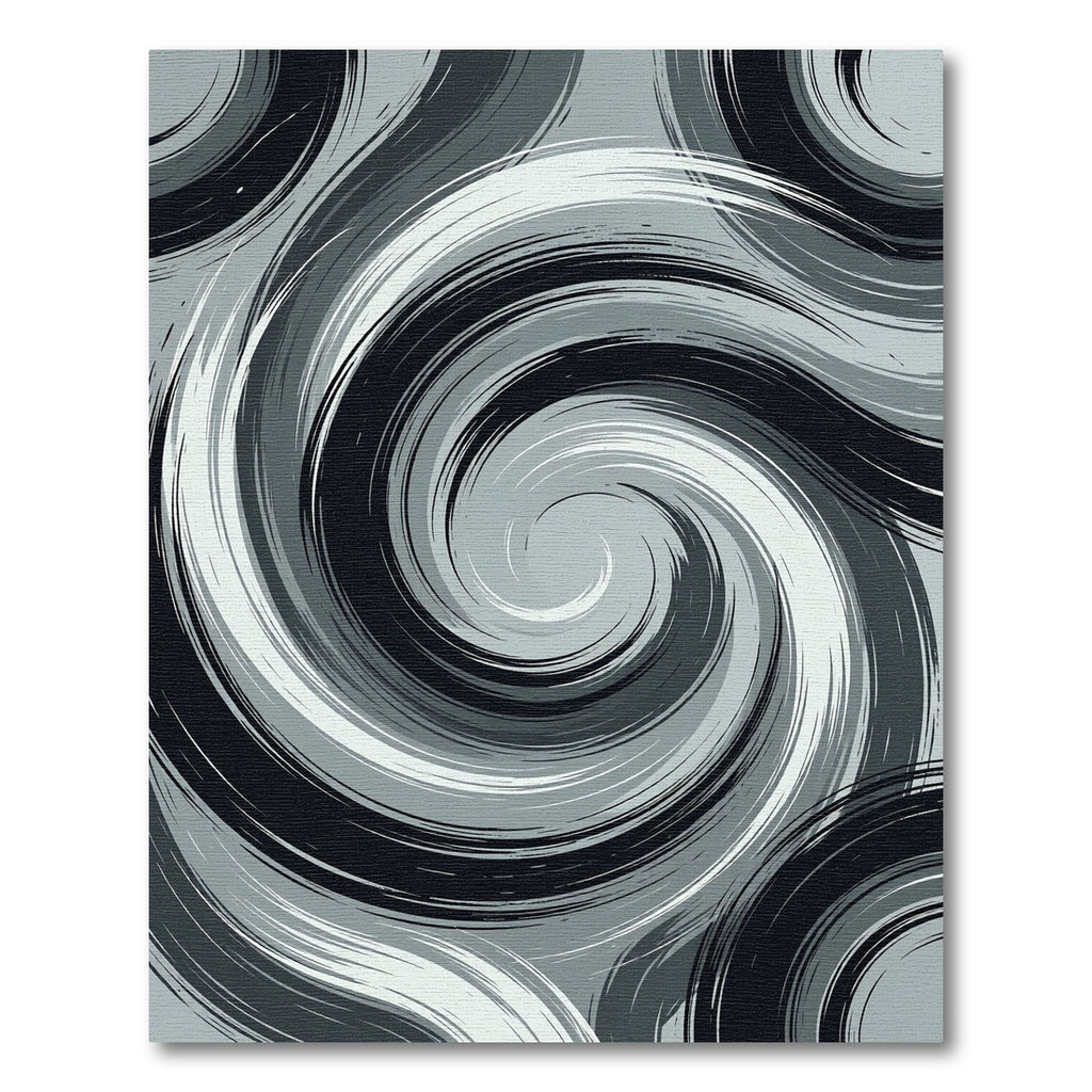 Monochromatic Swirl Brushstroke Rug