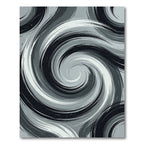Monochromatic Swirl Brushstroke Rug