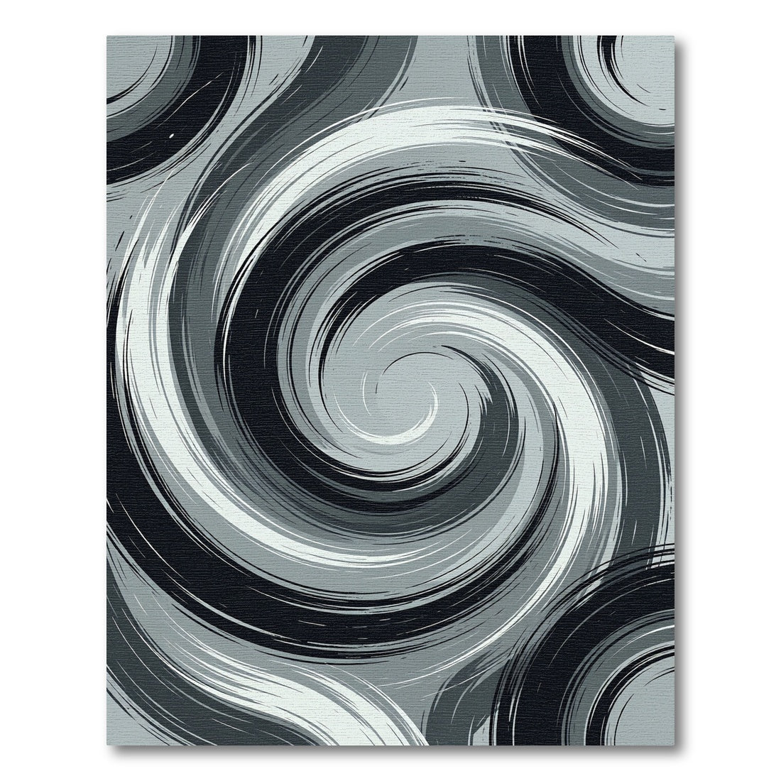 Monochromatic Swirl Brushstroke Rug