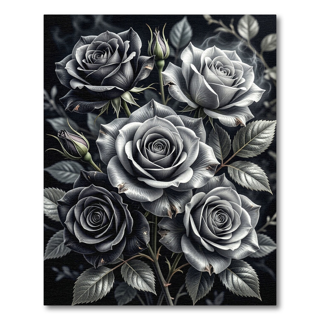 Monochromatic Elegant Rose Cluster Rug