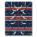 Geometric Hockey Stick and Puck Stripe Rug