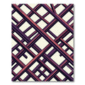 Geometric Crimson and Plum Intersecting Grid Rug