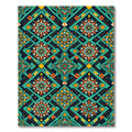 Emerald Teal Orange Mandala Diamond Rug