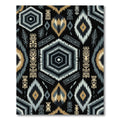 Geometric Tribal Black Gold Chevron Rug