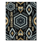 Geometric Tribal Black Gold Chevron Rug