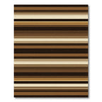 Rich Brown Gradient Horizontal Stripes Rug