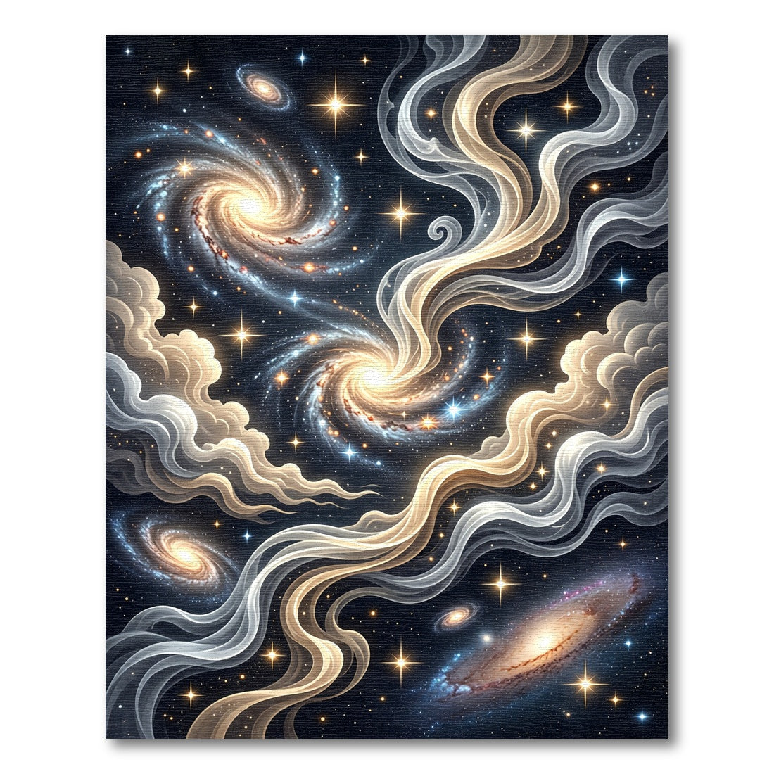 Swirling Galactic Nebulae Stars Rug