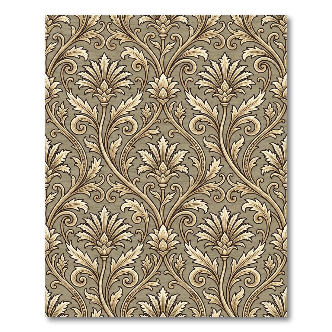 Golden Beige Acanthus Scrollwork Rug