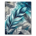 Blues And Grays Feather Waves Rug