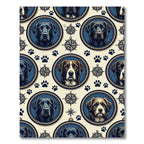 Nautical Labrador Compass Paw Medallion Rug