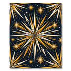 Golden Starburst Celestial Night Rug