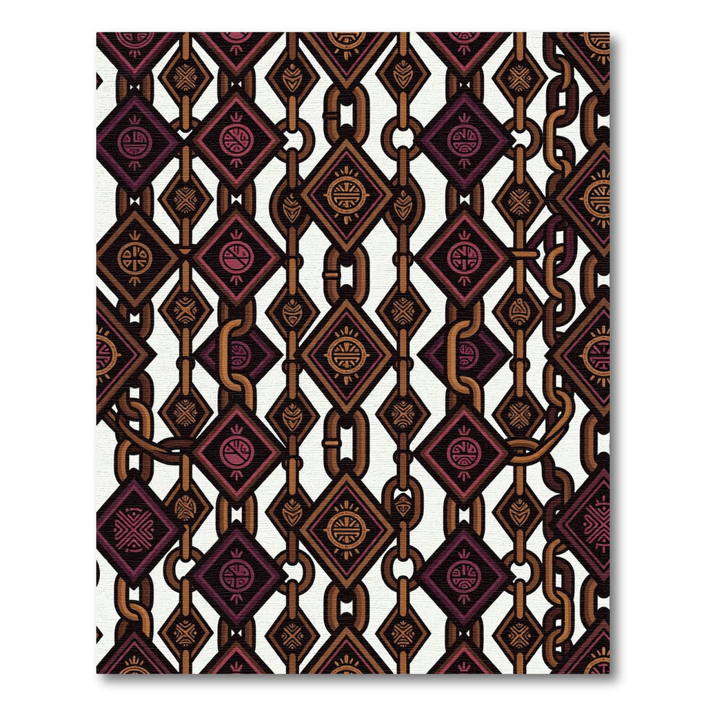 Geometric Chain Link Diamond Brown Rug