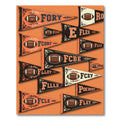 Vintage Orange Football Pennant Collage Rug