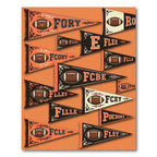 Vintage Orange Football Pennant Collage Rug
