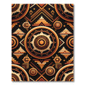Geometric Golden Ochre Sunburst Medallion Rug