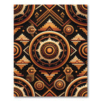 Geometric Golden Ochre Sunburst Medallion Rug