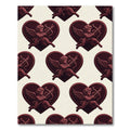 Dark Maroon Cupid Heart Illustration Rug