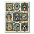 Safari Animal Portrait Gallery Art Rug