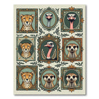Safari Animal Portrait Gallery Art Rug