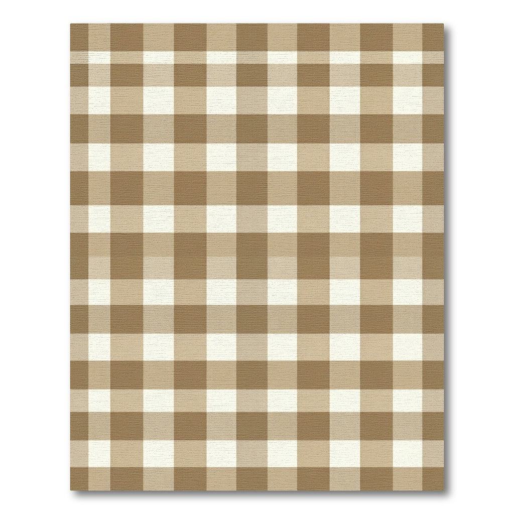 Neutral Beige Gingham Checkered Rug