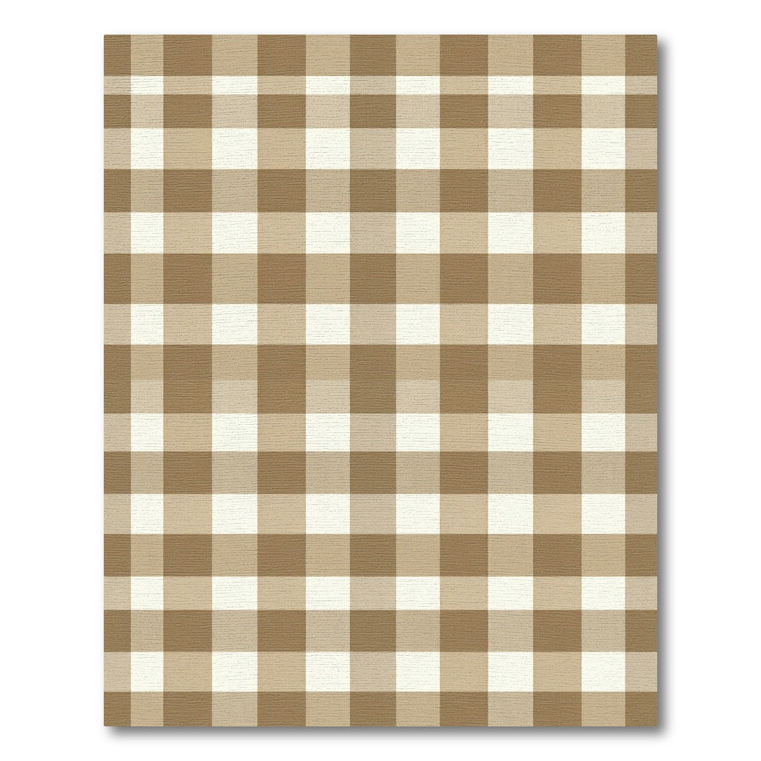 Neutral Beige Gingham Checkered Rug