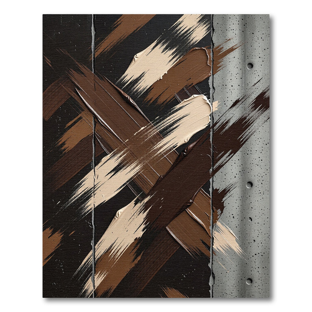 Earth Tones Abstract Brush Stroke Rug