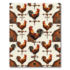 Rustic Farmhouse Rooster Barn Weathervane Rug
