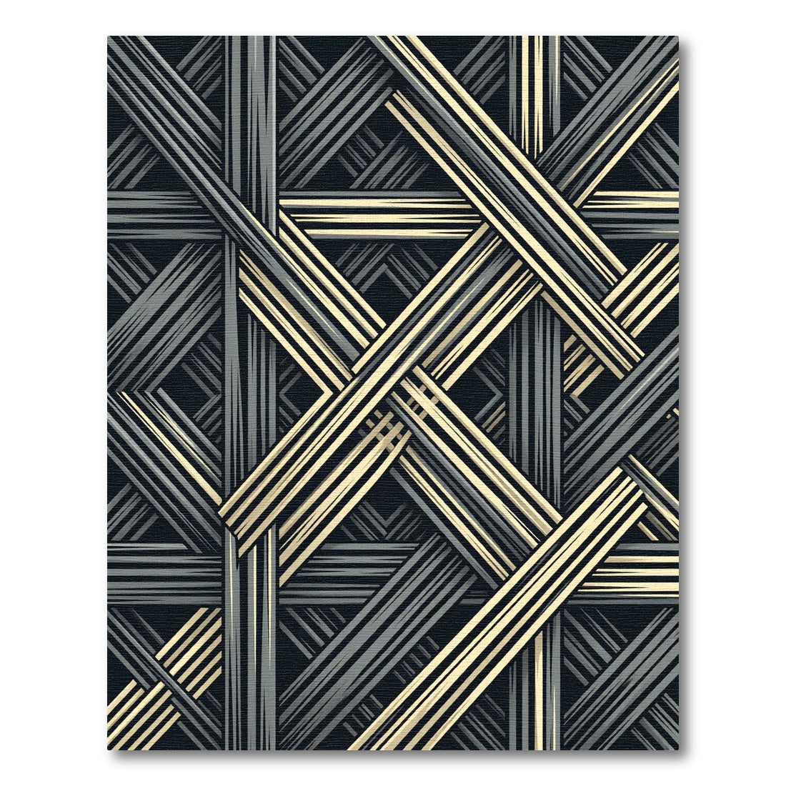 Modern Beige Intersecting Lines Rug