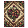 Crimson Laurel Heart Floral Medallion Rug