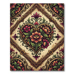 Crimson Laurel Heart Floral Medallion Rug