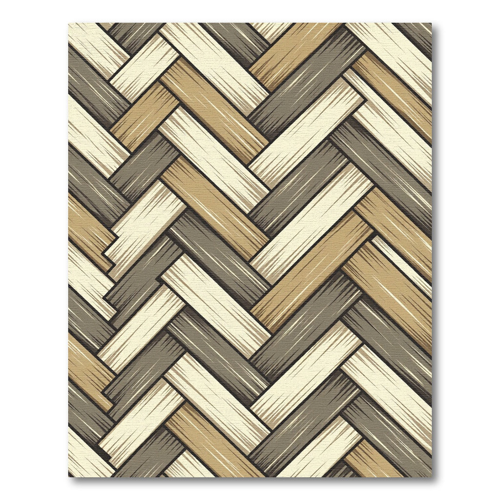 Earthy Beige Brown Herringbone Weave Rug