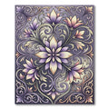 Elegant Lilac Floral Damask Bloom Rug