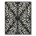 Ornate Black Floral Scrollwork Rug