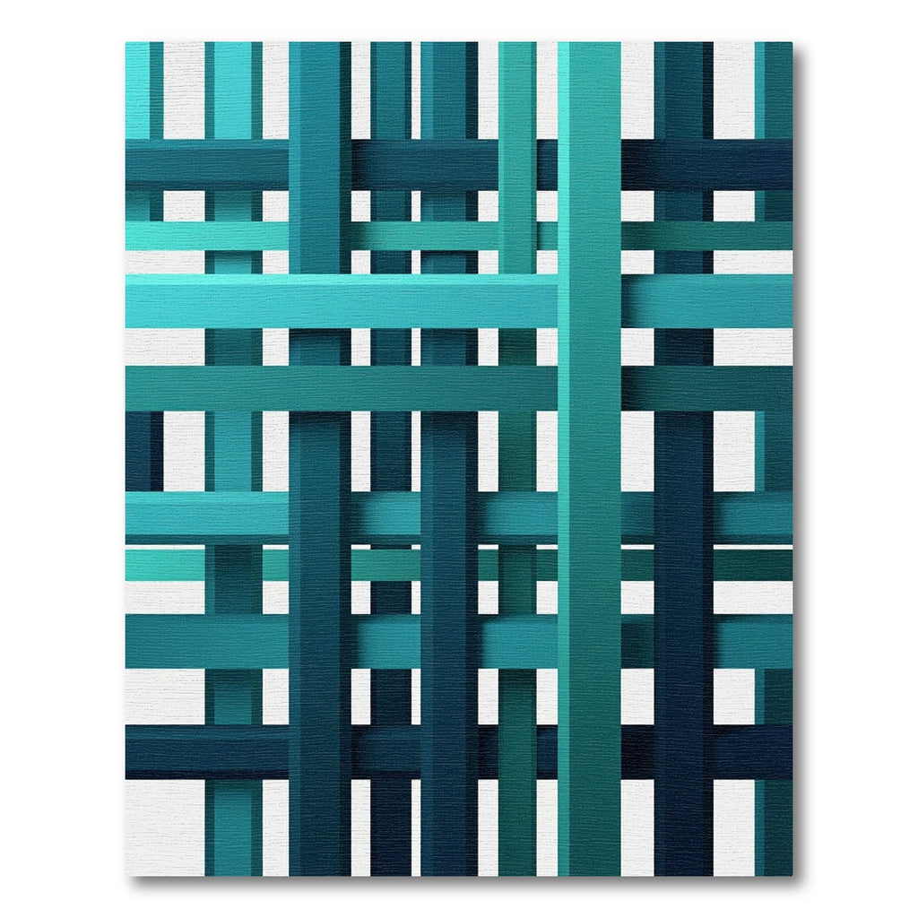 Deep Teal Woven Stripes Rug