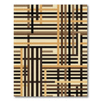 Modern Neutral Earthy Plaid Grid Rug