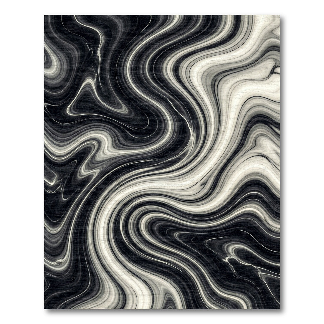 Monochromatic Swirl Abstract Black White Rug