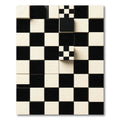 Abstract Monochrome Checkerboard Geometric Grid Rug