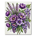 Vibrant Purple Floral Grape Arrangement Rug