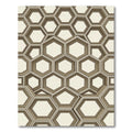 Modern Beige Geometric Hexagon Structure Rug