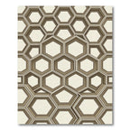 Modern Beige Geometric Hexagon Structure Rug