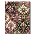 Elegant Pink Floral Damask Scroll Rug