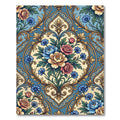 Damask Blue Floral Medallion Rug
