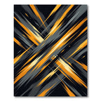 Abstract Amber and Charcoal Slash Texture Rug