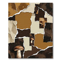 Earthy Mushroom Collage Torn Paper Rug