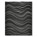 Abstract Black Gray Wavy Lines Rug