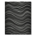Abstract Black Gray Wavy Lines Rug