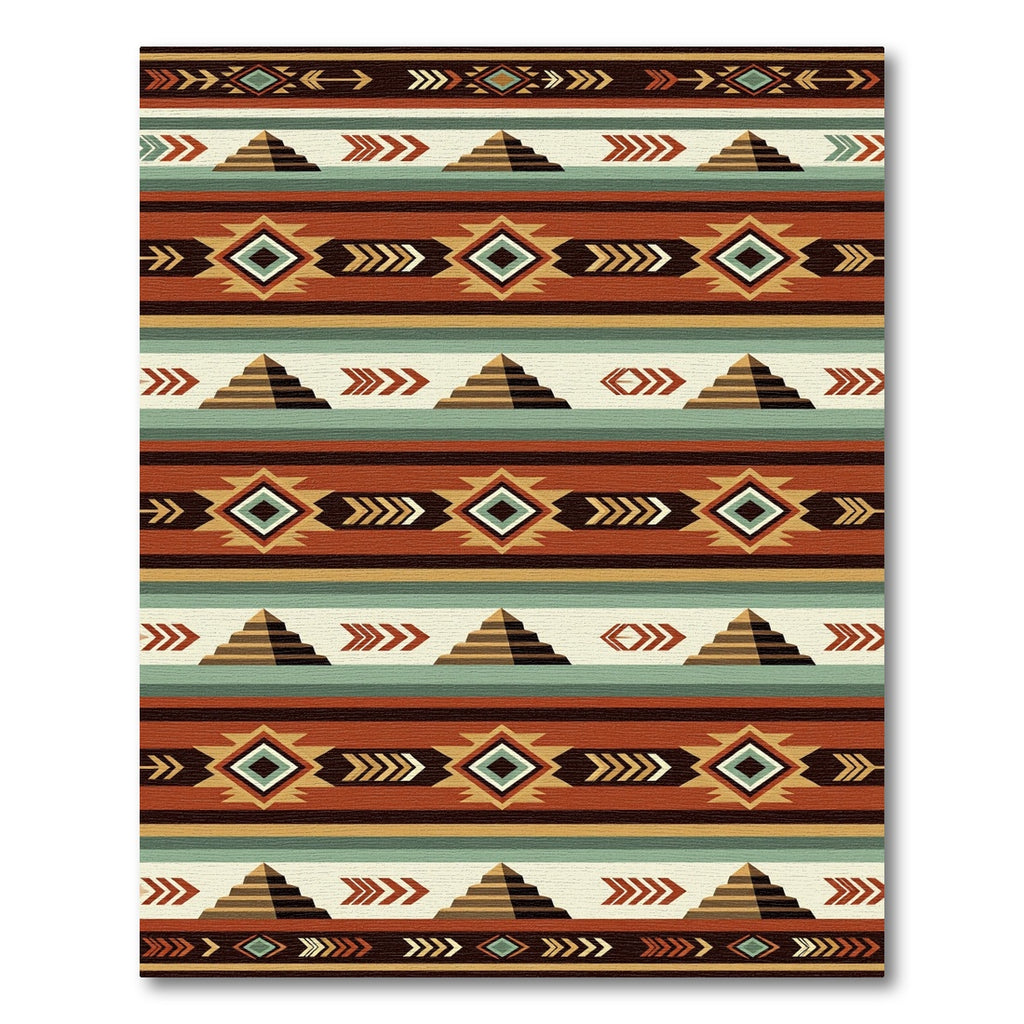 Earthy Southwestern Geometric Pyramid Stripe Rug
