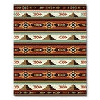Earthy Southwestern Geometric Pyramid Stripe Rug