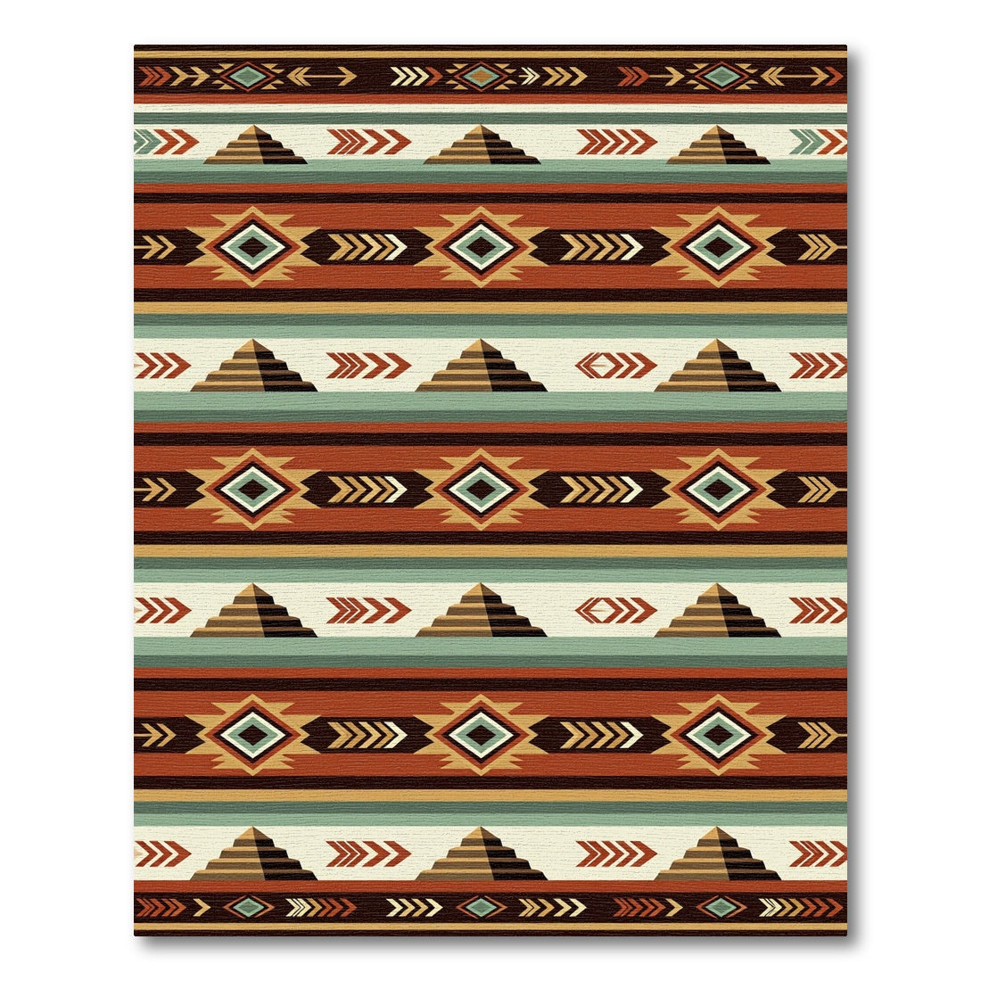 Earthy Southwestern Geometric Pyramid Stripe Rug